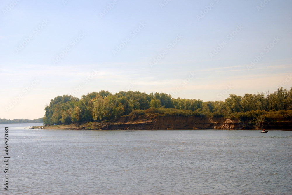 Russian nature. The Volga river panorama.