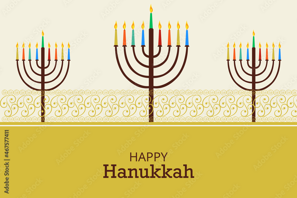 Happy Hanukkah, Jewish holiday festival greetings background