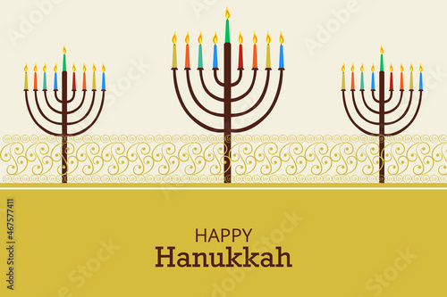 Happy Hanukkah, Jewish holiday festival greetings background