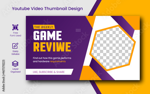 Game review best YouTube thumbnail design and web banner template premium