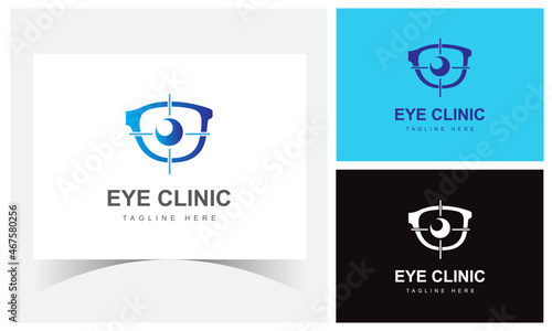 Eye Clinic Logo Design Template. Optic eye clinic logo. Optic logo design template for medical care.
