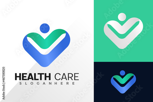 Health care logo vector design. Abstract emblem, designs concept, logos, logotype element for template