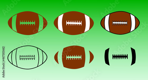 Set of football balls