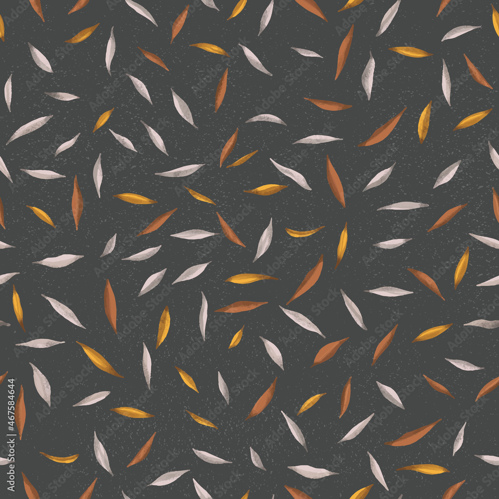 Vector seamless pattern of leaves. Background for textile or book covers, wallpapers, design, graphic art, printing, hobby, invitation.
