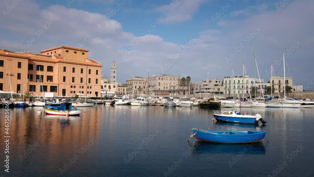 Fisher boats in the harbor of Bari at the Italian coast - travel photography Fisher boats in the harbor of Bari at the Italian coast - travel photography