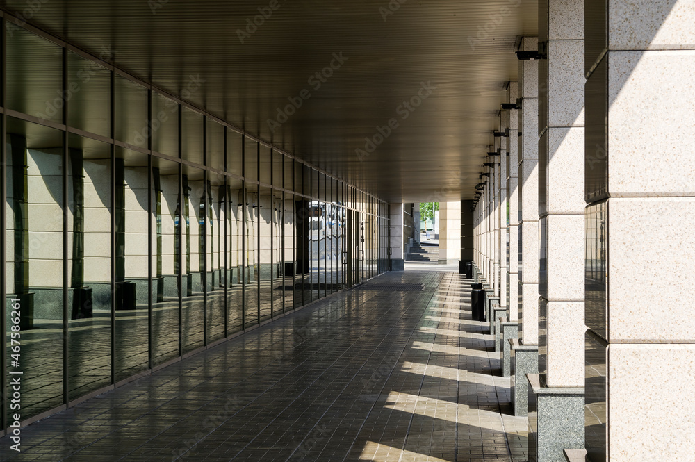 Long passage with columns.