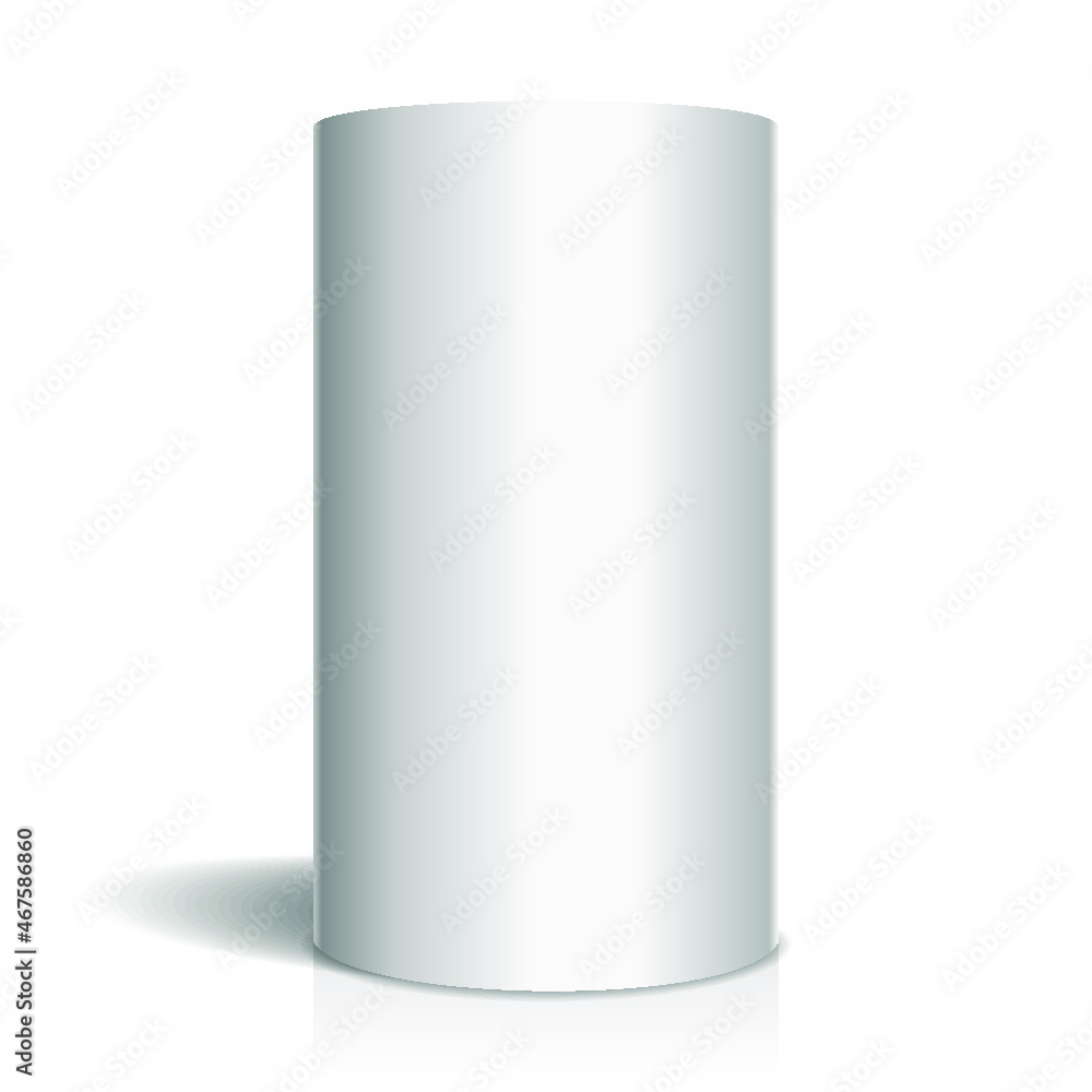 White cylinder isolated on a white background. 3d rendering White cylinder isolated on a white background. 3d rendering