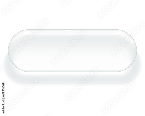 White Glass button isolated on a white background