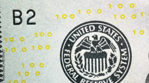 100 dollar cash macro stop motion. Stop motion texture of 100 dollar bill. Financial crisis.