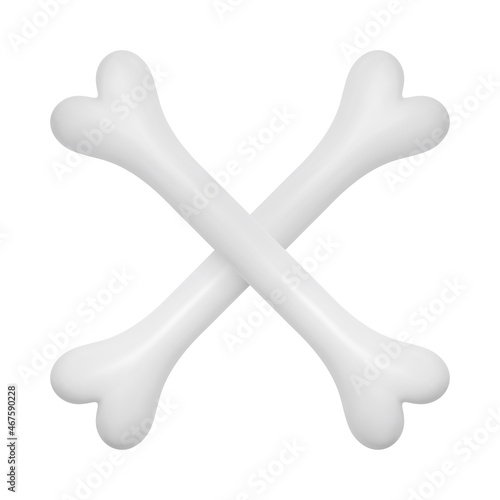 White crossed bones. Pirate concept. Realistic vector illustration.