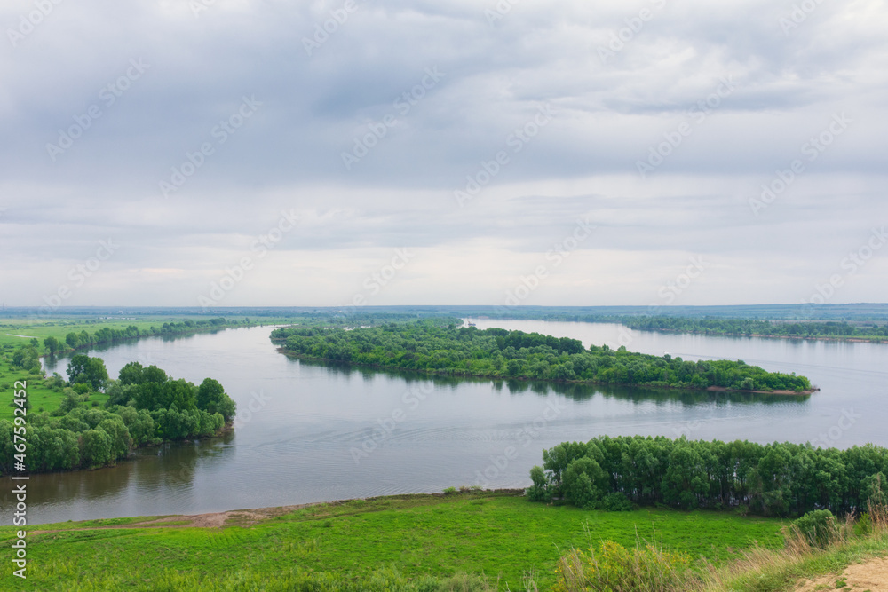 Beautiful view of the Kama River in Yelabuga. Tatarstan