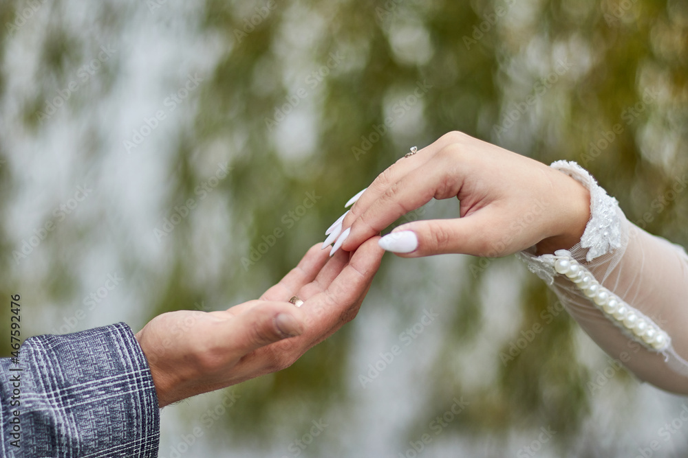 The brides shook hands during the meeting at the ceremony. The brides shook hands during the meeting at the ceremony.