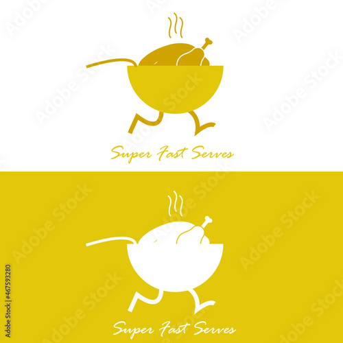 restaurant logo with fast delivery services vector scaleable photo