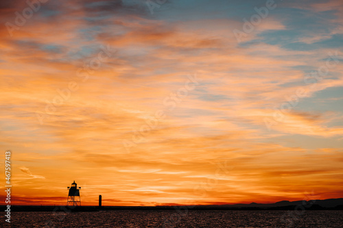 Lighthouse with incredible sunset