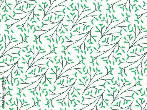nature floral seamless pattern in flat design
