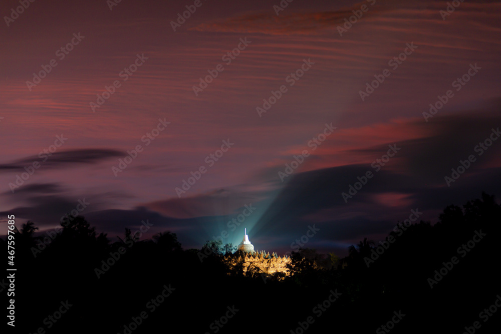 the beauty of the evening in borobudur the beauty of the evening in borobudur