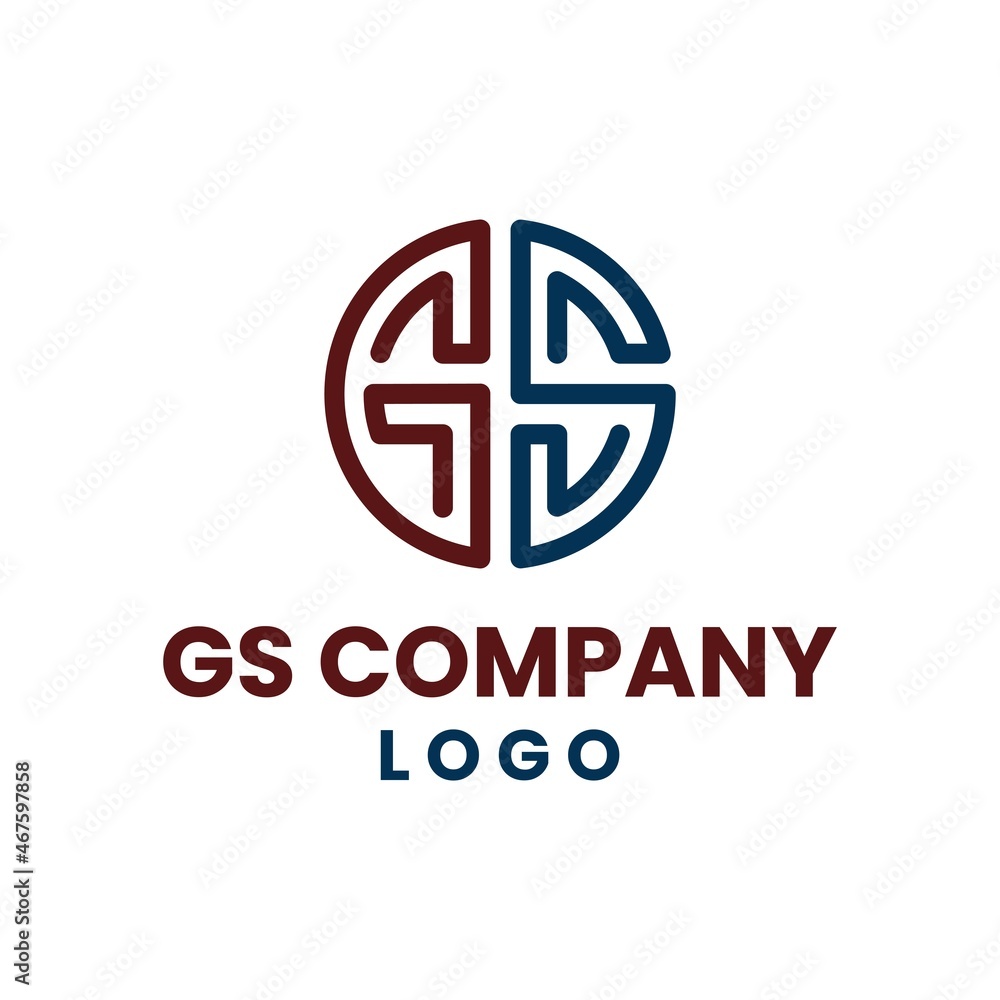 Logo Initials GS Circular Vector Logo Initials GS Circular Vector