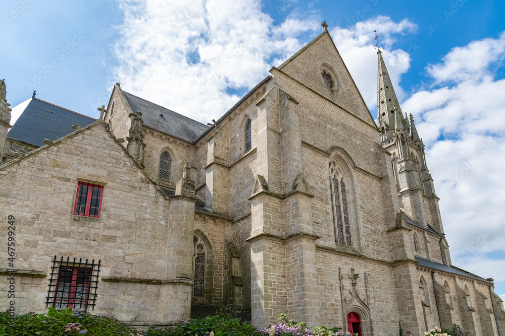 Fototapeta premium The city of Elven in Brittany, Saint-Alban church, beautiful monument 
