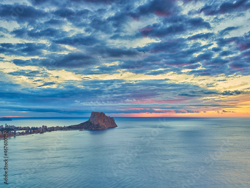 Landscapes at Mirador Monte Toix in Calp, Alicante, Valencia, Spain during sunset photo