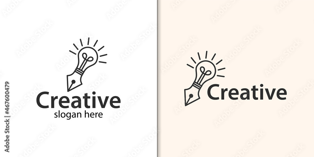 smart and Creative idea pencil and light bulb symbol for, student study, education, creative design agency logo design smart and Creative idea pencil and light bulb symbol for, student study, education, creative design agency logo design