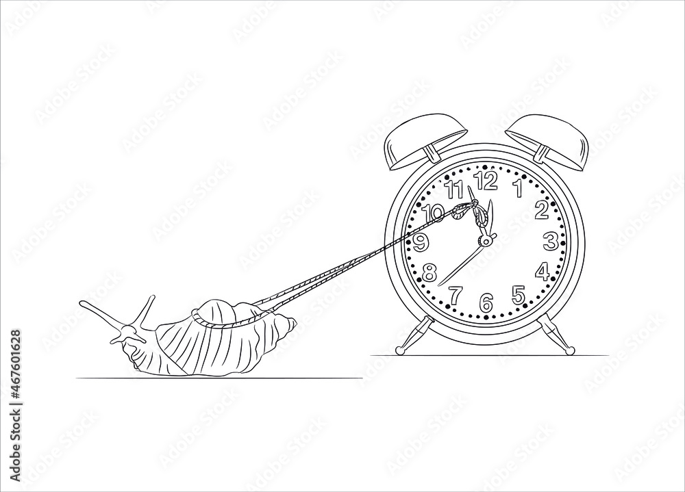 Stop Time concept. Stoping the time in vector illustration. Trying to stop a time. Clock stop by