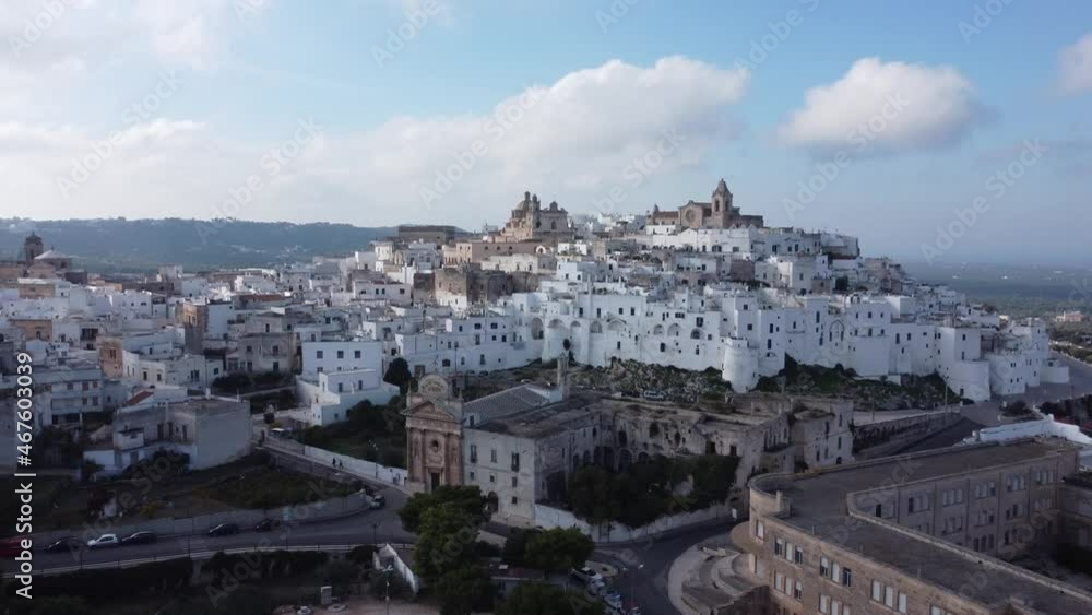 The famous white houses of Ostuni in Italy - aerial view - travel photography The famous white houses of Ostuni in Italy - aerial view - travel photography