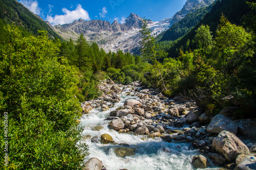 Beautiful view of trient in Haute Savoie in Switzerland photo