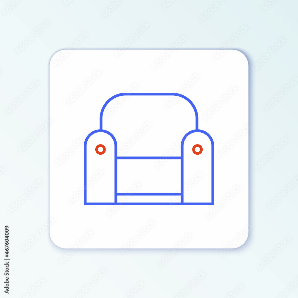 Line Armchair icon isolated on white background. Colorful outline concept. Vector Line Armchair icon isolated on white background. Colorful outline concept. Vector
