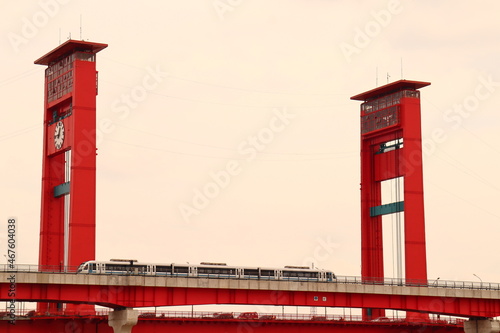 Ampera Bridge on Palembang, Indonesia photo