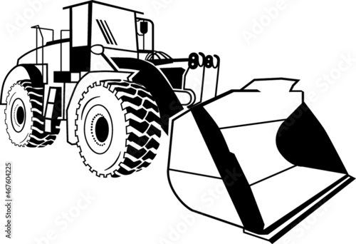 Shovel painted in black and white