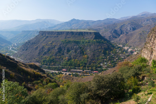 View from above on town Alaverdi, Armenia