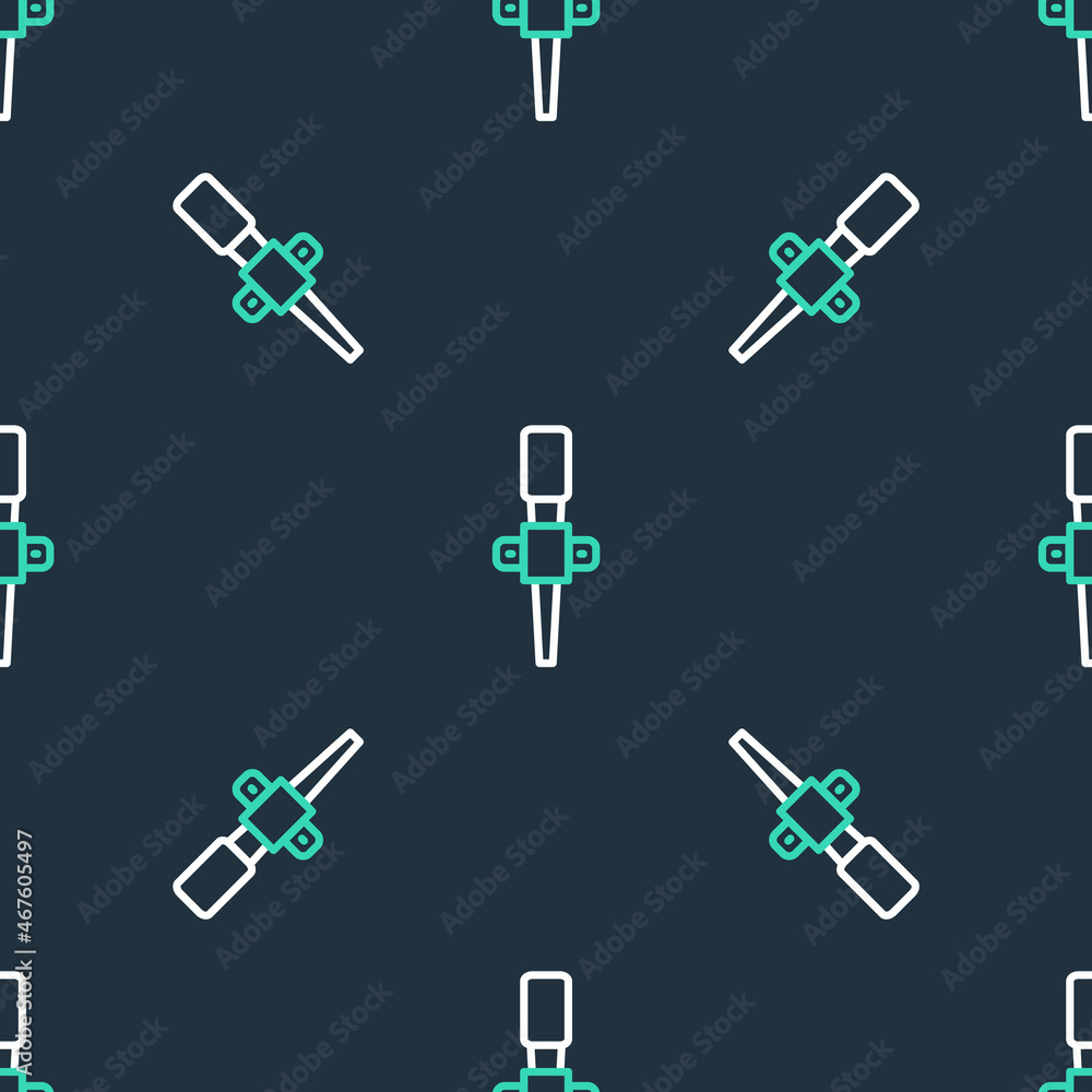 Line Torch flame icon isolated seamless pattern on black background. Symbol fire hot, flame power, flaming and heat. Vector Line Torch flame icon isolated seamless pattern on black background. Symbol fire hot, flame power, flaming and heat. Vector