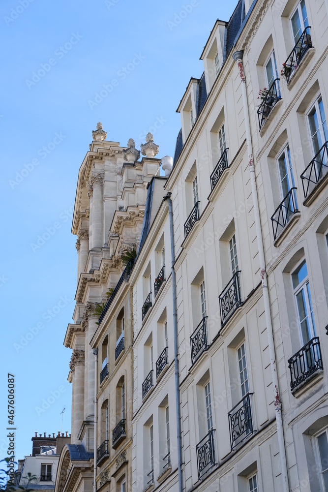 The facade of Saint-Paul church in Paris. The 6th november 2021, France.