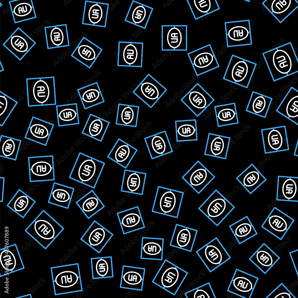 Line National flag of Ukraine icon isolated seamless pattern on black background. Vector Line National flag of Ukraine icon isolated seamless pattern on black background. Vector