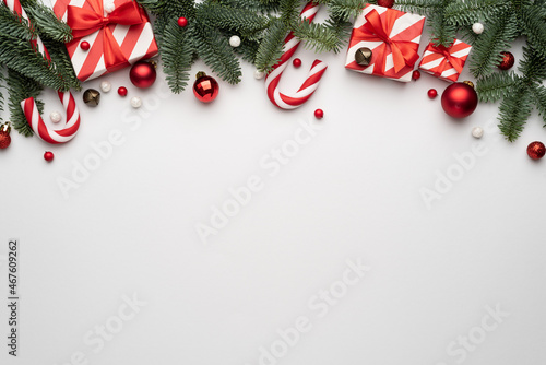 Christmas border on white background