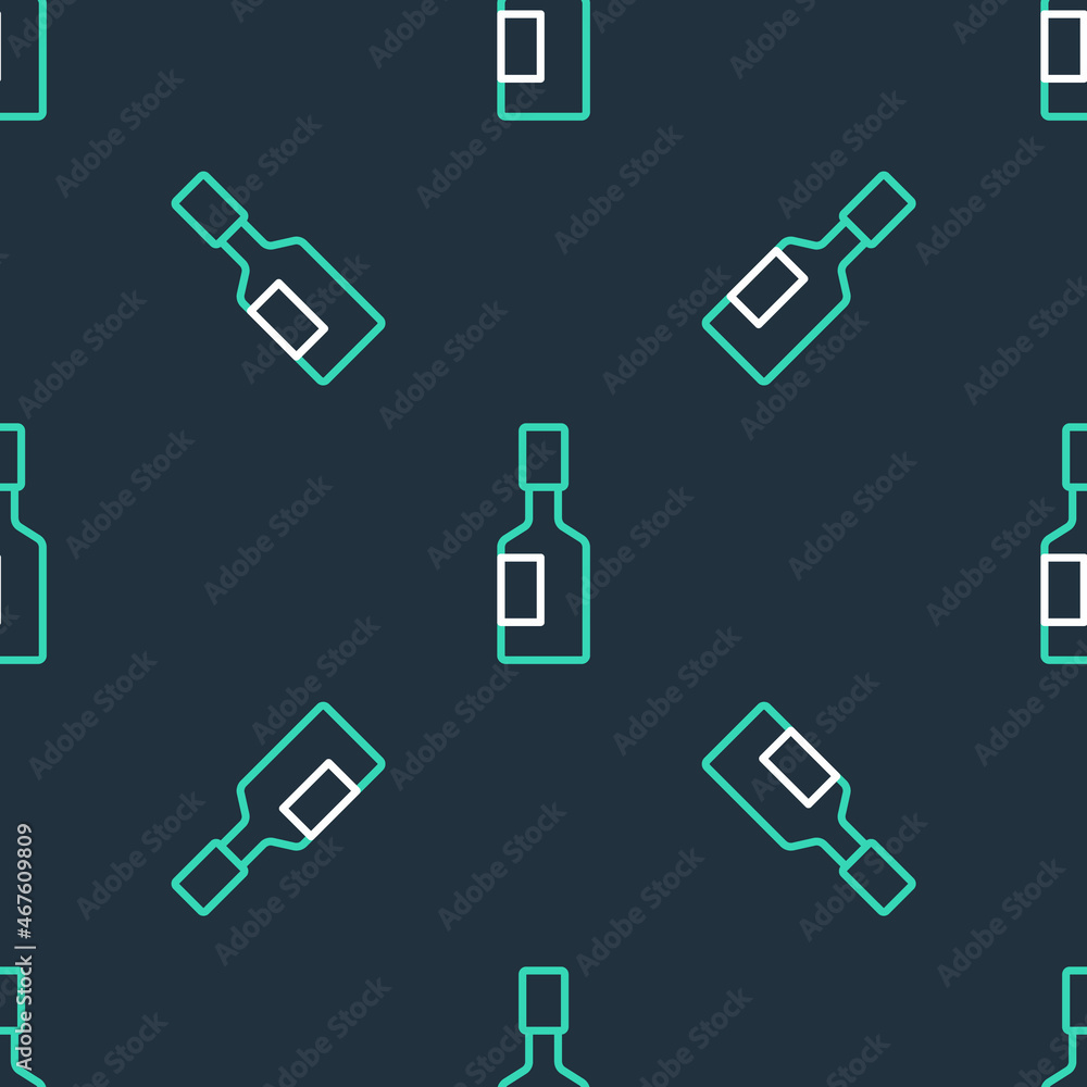 Line Tabasco sauce icon isolated seamless pattern on black background. Chili cayenne spicy pepper sauce. Vector Line Tabasco sauce icon isolated seamless pattern on black background. Chili cayenne spicy pepper sauce. Vector