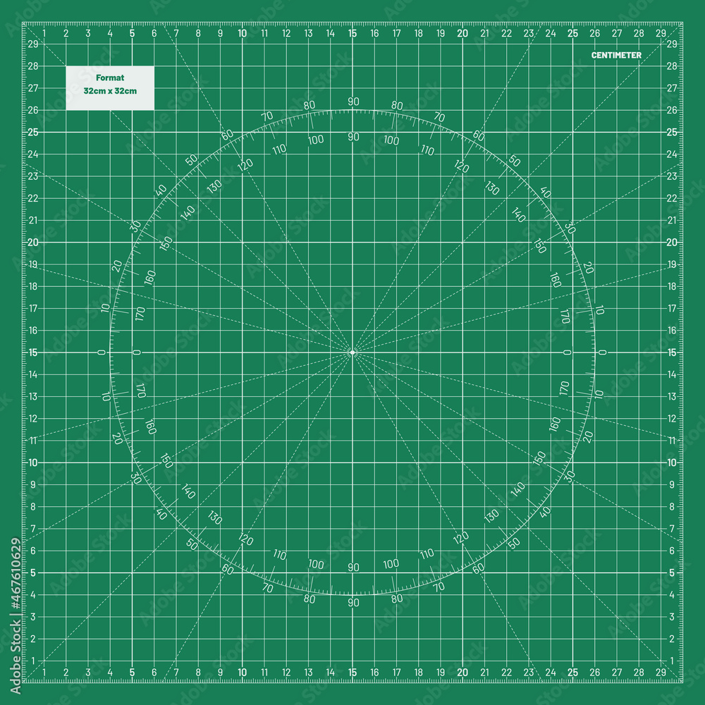 Vector Round Cutting Mat, high detail design in angular format, in