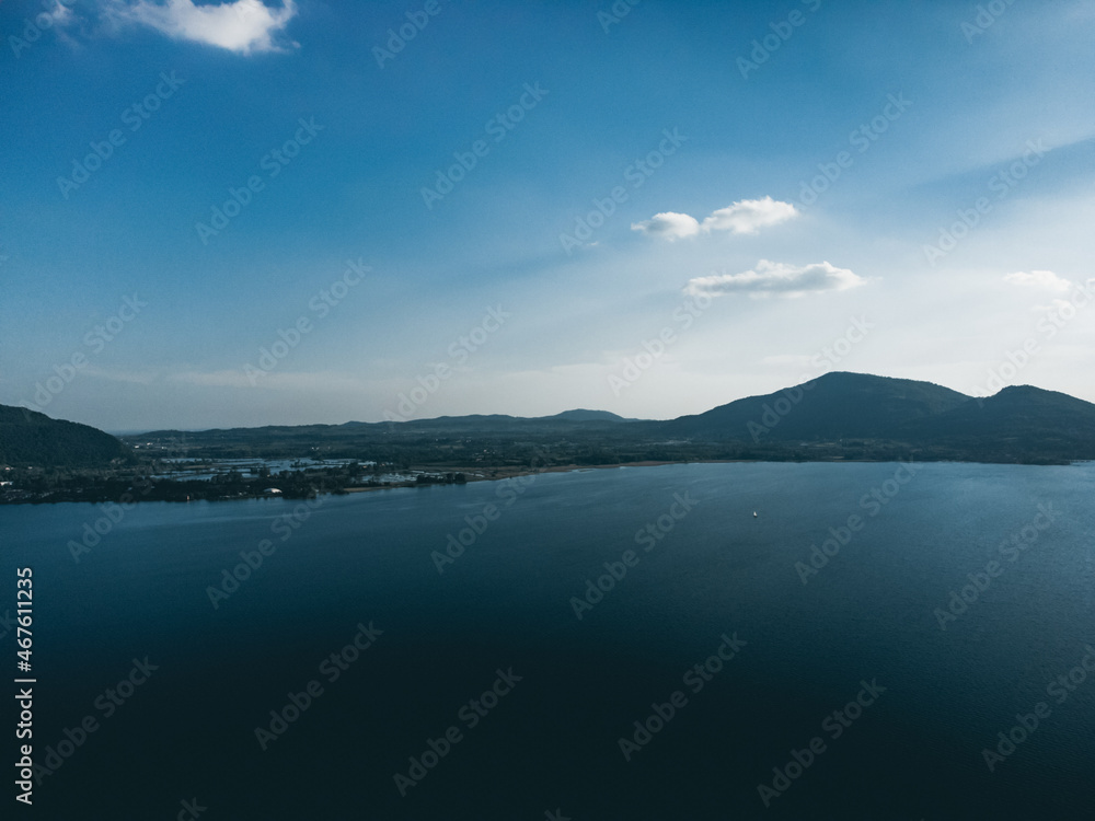 beautifull view on the iseo lake from a drone