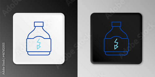 Line Sports nutrition bodybuilding proteine power drink and food icon isolated on grey background. Colorful outline concept. Vector