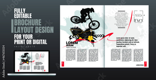 Brochure, ebook or presentation mockup ready for use, vector illustration easy to editable