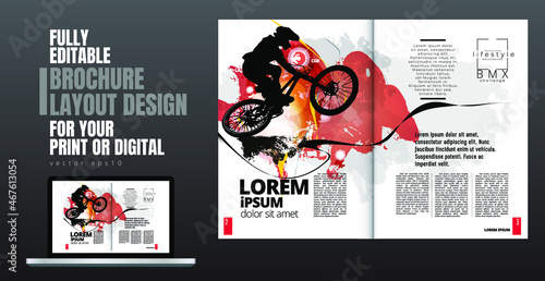 Brochure, ebook or presentation mockup ready for use, vector illustration easy to editable photo