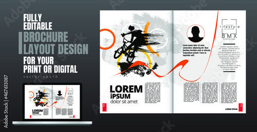 Brochure, ebook or presentation mockup ready for use, vector illustration easy to editable photo
