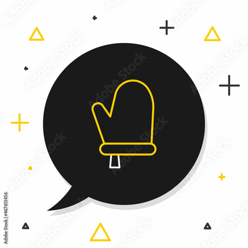 Line Oven glove icon isolated on white background. Kitchen potholder sign. Cooking glove. Colorful outline concept. Vector
