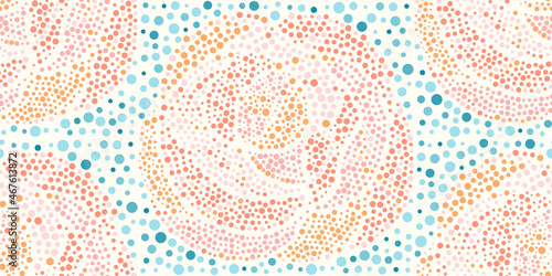One Tile of Surface Dotted Ceramic Ornament. Mediterranean Seamless Pattern, Opus Tesselatum, Opus Vermiculatum. Basilica's Architectural Pottery. Artifacted Antique Majolica.