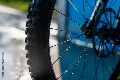 bicycle wash - with spray machine - bike wash 