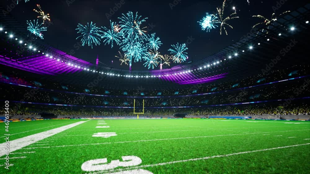 custom made wallpaper toronto digitalAmerican football night stadium with fans iilluminated by colorful firework. High quality 4k footage