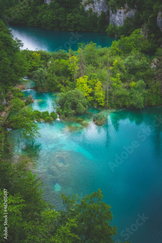 Fototapeta Naklejka Na Ścianę i Meble -  Bird's Eye View of Kaluđerovac Lake in Plitvice Lakes National Park