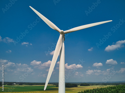 wind turbine in rural countryside location 