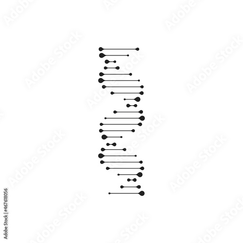 Abstract DNA strand symbol. Isolated on white background. Vector illustration, eps 8.
