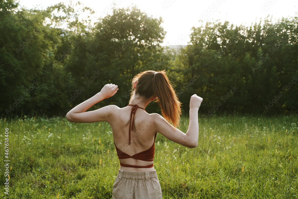 woman outdoors leisure fun summer fresh air woman outdoors leisure fun summer fresh air